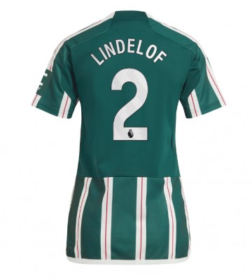 Manchester United Victor Lindelof #2 Koszulka Wyjazdowych Kobiety 2023-24 Krótki Rękaw